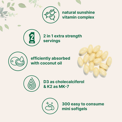 VitalBoost™ Vitamin D3 + K2 Supplement Softgels